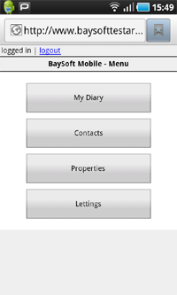 Accessing the mobile lettings module